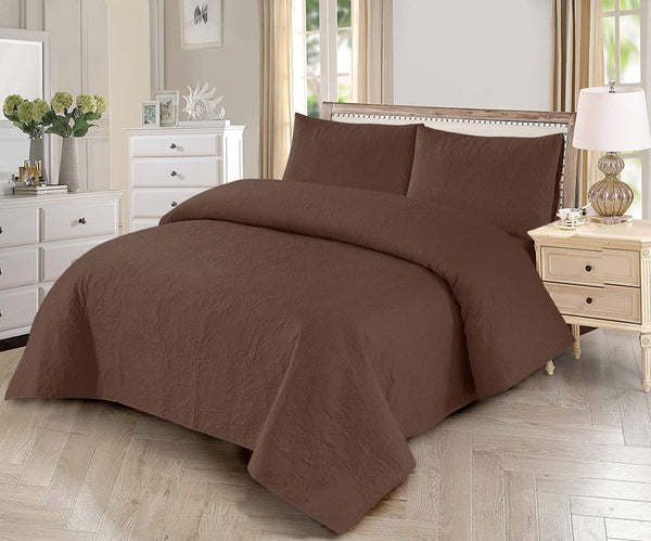 3-Piece Cozy Trio Luxe King size Plain Bedspread