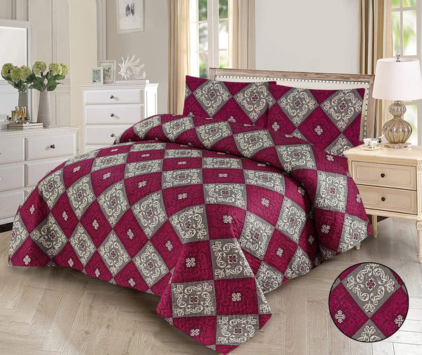 Cotton Bliss: 3-Piece Printed Bedspread